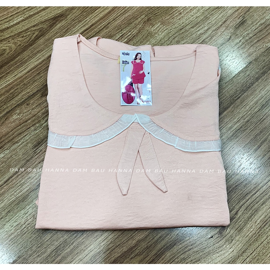 [HANNA] Đồ bộ đùi mặc ở nhà cho bà bầu free size 40-70kg vải 2 da cao cấp thoáng mát không nhăn đường may chắc chắn
