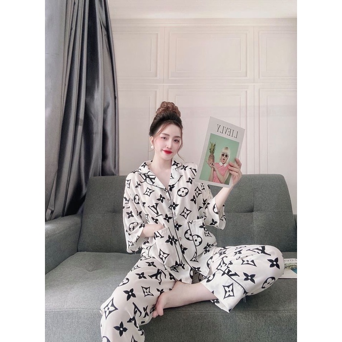 Bộ lụa Pyjama Mango  cánh dơi cao cấp freesize