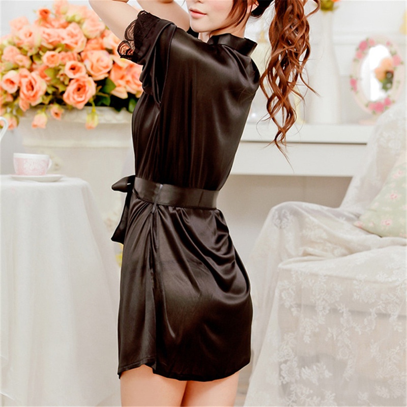 [ep*vn]Hot Women Sexy Faux Satin Lace Silk Underwear Lingerie Nightdress Sleepwear Robe | BigBuy360 - bigbuy360.vn