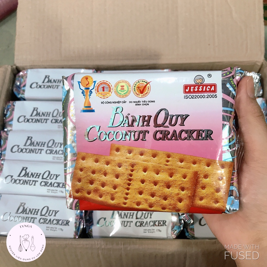Bánh Quy Dừa Giấy Bạc Coconut Cracker Jessica Gói 178g