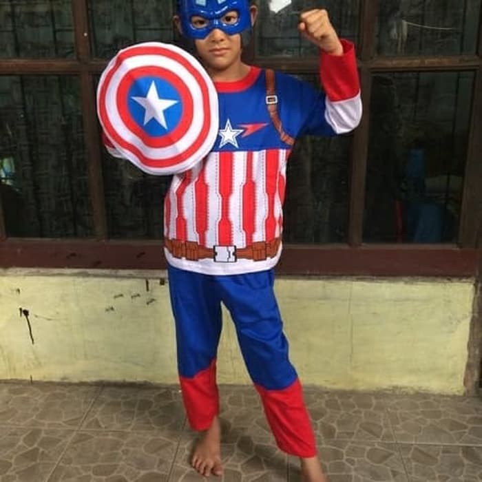 Bộ Đồ Hóa Trang Siêu Anh Hùng Captain America Cho Bé Trai