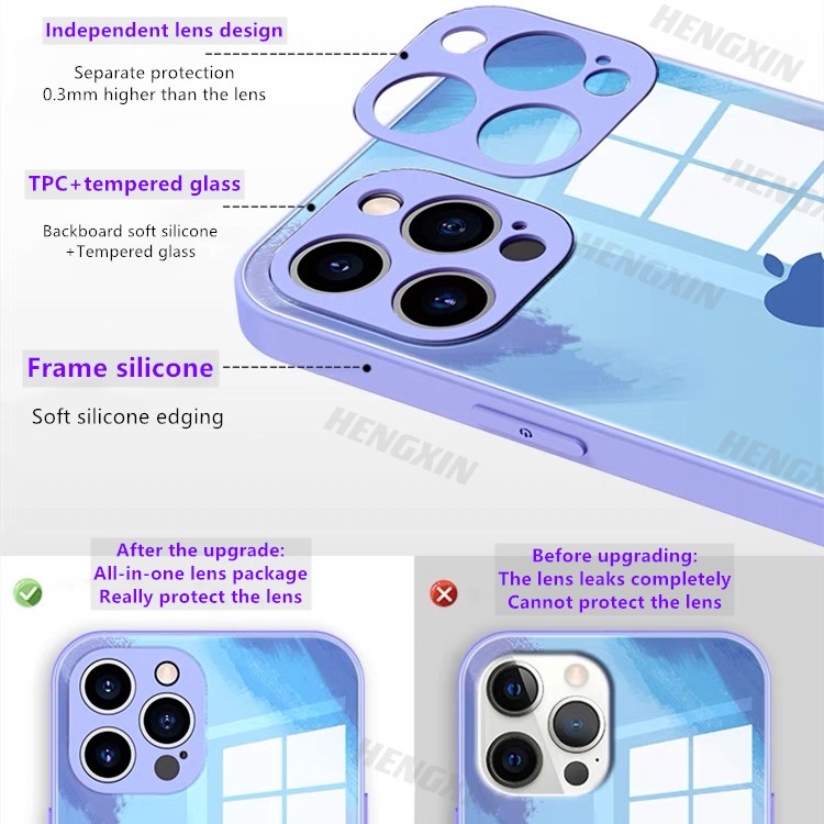 Ốp Lưng Mặt Kính Chống Rơi Cho Iphone 7 8 7 8plus X Xs Xr Xsmax 11 11pro 11 Pro Max 12 12promax Plus | BigBuy360 - bigbuy360.vn