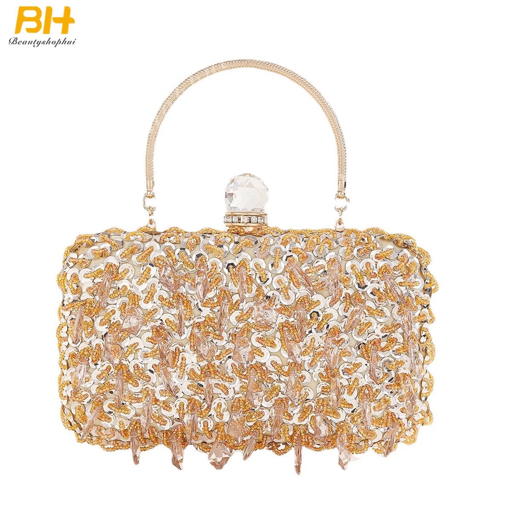 Ví Cầm Tay Đính Hạt Cườm Thêu Thủ Công Phong Cách Âu Mỹ Mới