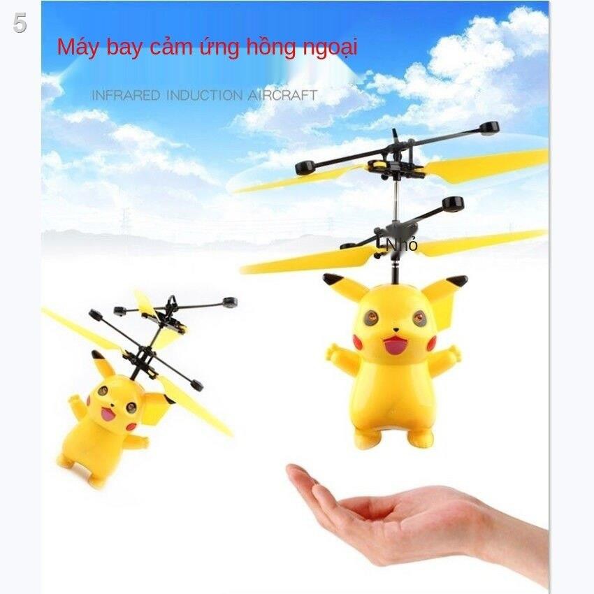 Máy bay treo cảm ứng điều khiển bằng tay thông minh cùng kiểu Pikachu Douyin đồ chơi phát sáng mini sạc cho bé tra