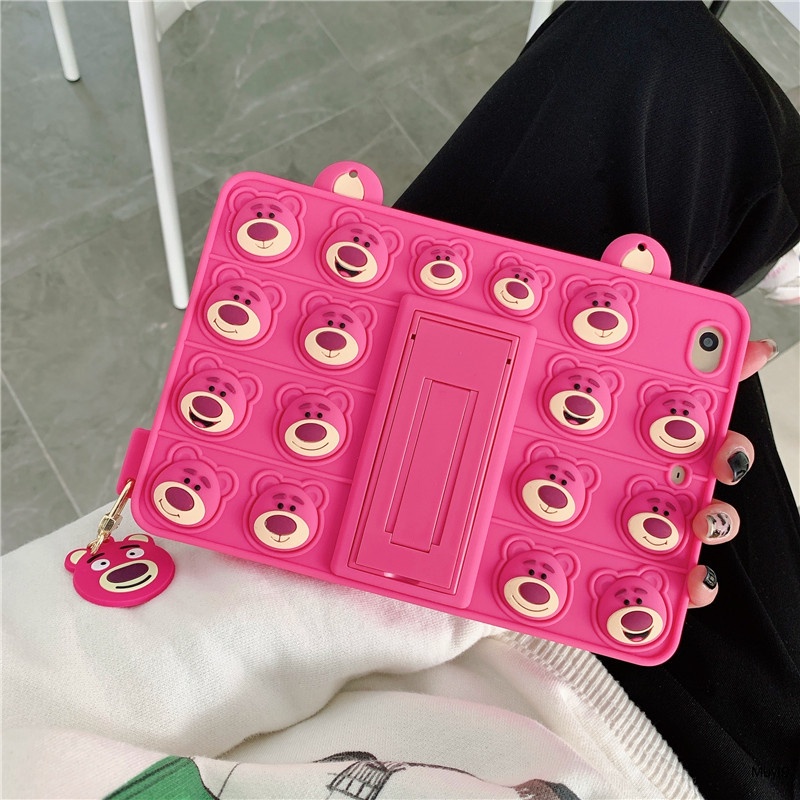 Ốp Máy Tính Bảng Silica gel Hình Gấu Dâu Tây Thời Trang Cho Mini1 / 2 / 3 Mini4 / 5 ipad10.9 Air2 Pro9.7 10.2 ipad10.9 ipad2 / 3 / 4