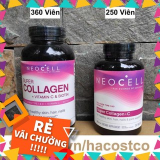 Viên uống super collagen neocell +c 6000 mg type 1 - 3 neocell 360 và 250 viên
