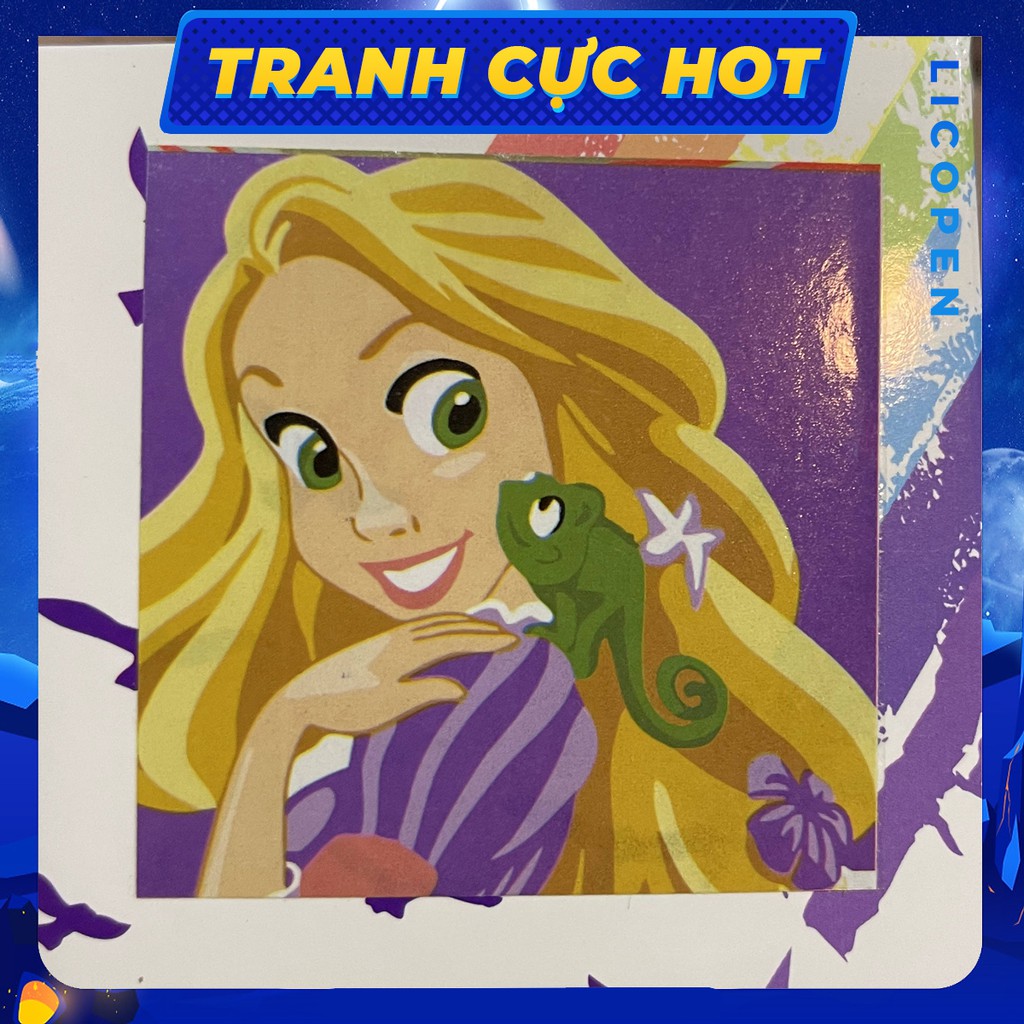 [CÓ SẴN] Tranh Tô Màu Theo Số Licopen cho Trẻ Em - Tranh Rapunzel - DN6