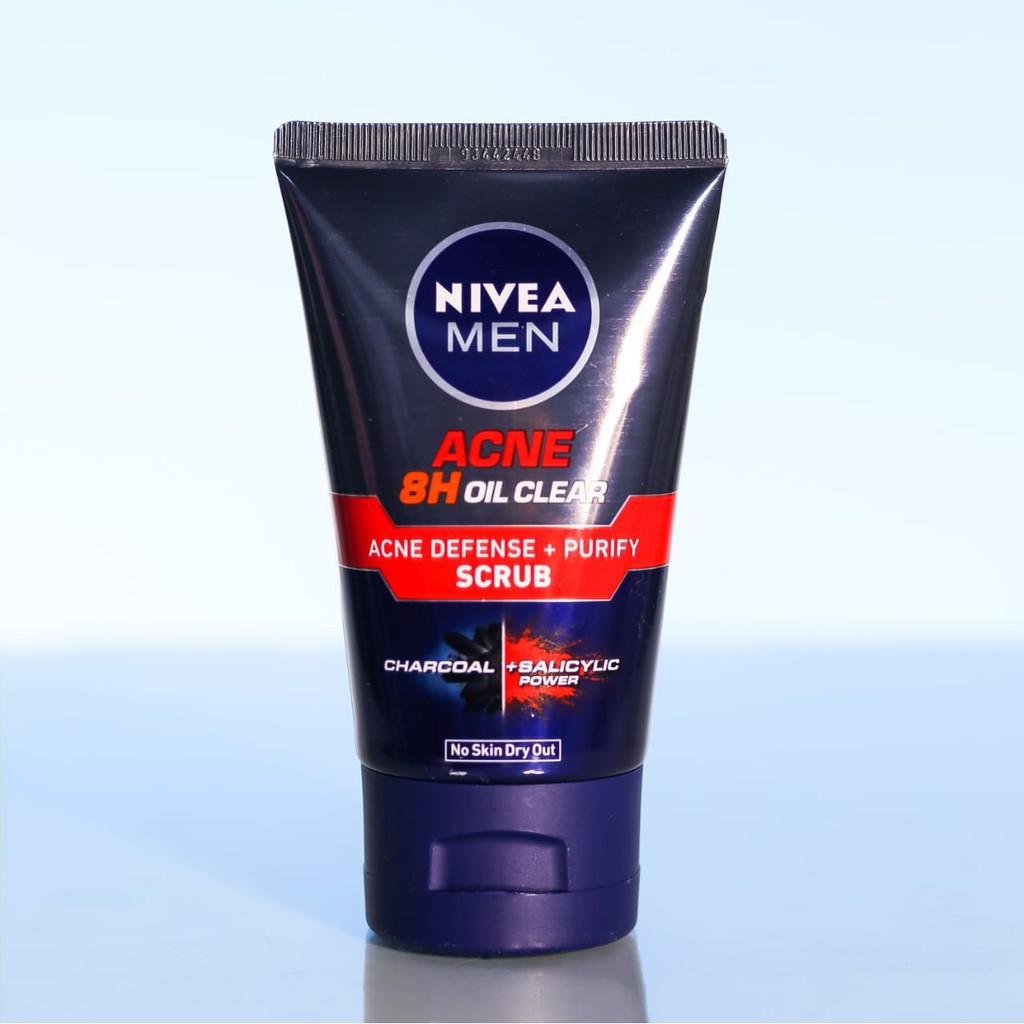 Sữa rửa mặt bùn khoáng Nivea Men Acne 8h Oil Clear kiểm soát nhờn & ngừa mụn 100g - Hàng Chính Hãng