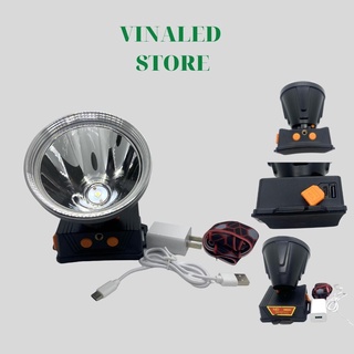 Đèn pin đội đầu siêu sáng hàng Thái Lan ST 381 có tích hợp cổng ra USB và bảng hiển thị pin chóa đèn 10cm
