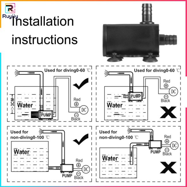 Máy Bơm Không Chổi Than Dc5V 4.8w Cho Đài Phun Nước