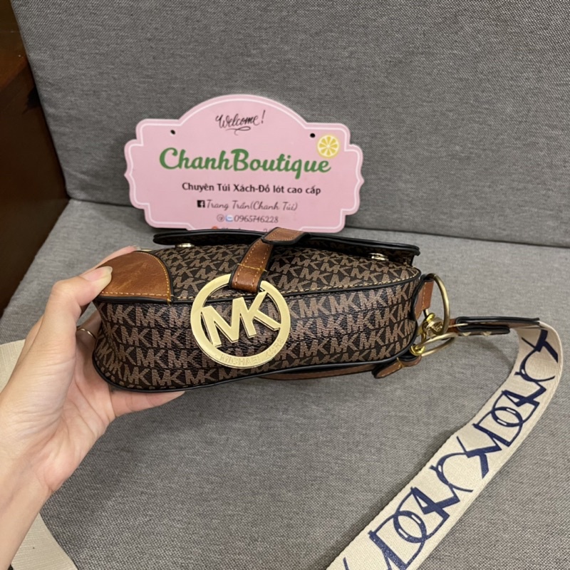 Túi yên ngựa hoạ tiết nâu 17cm(ảnh thật)