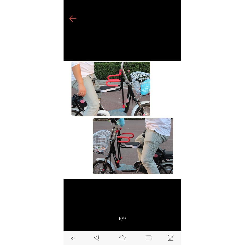 Ghế ngồi em bé xe đạp thể thao có gác chân, xe điện