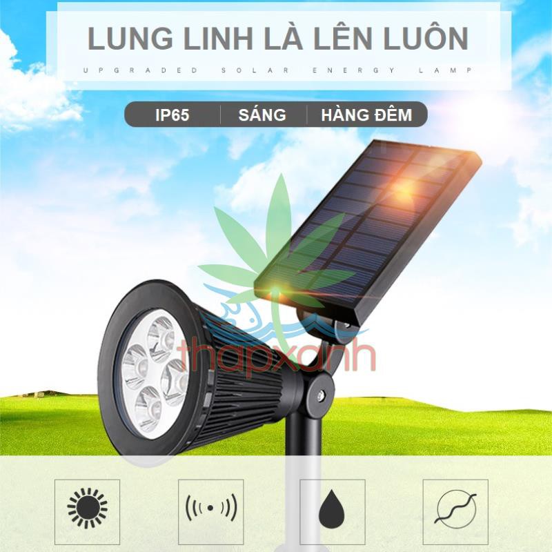 Đèn chiếu tiểu cảnh năng lượng mặt trời SAN-4, Đèn trang trí sân vườn ánh sáng Vàng