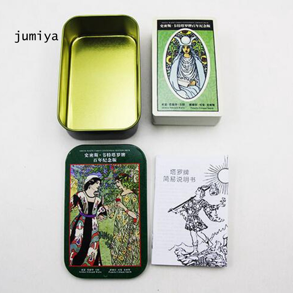 Bộ thẻ bài Tarot cơ bản phiên bản tiếng Anh kèm hộp đựng bằng sắt tiện dụng