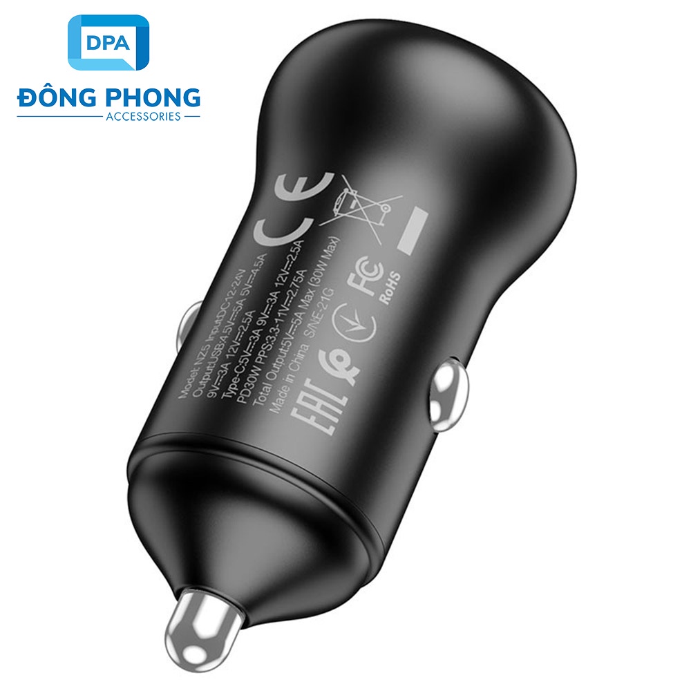 Tẩu Sạc Nhanh Xe Hơi Đa Năng Hoco NZ5 Chính Hãng ( Sạc Nhanh PD 30W, QC3.0 )