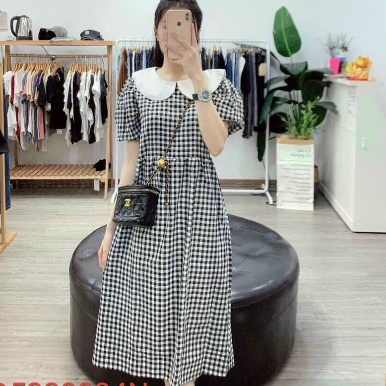Đầm caro babydoll dễ thương cho các nàng đi chơi dạo phố năng động