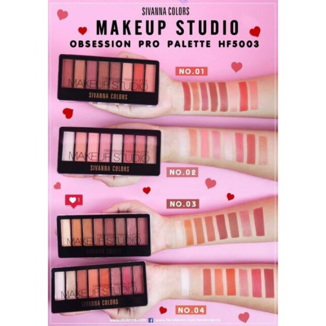 Phấn Mắt 8 Ô Sivanna Colors MAKEUP STUDIO OBSESSION PRO PALETTE Thái Lan