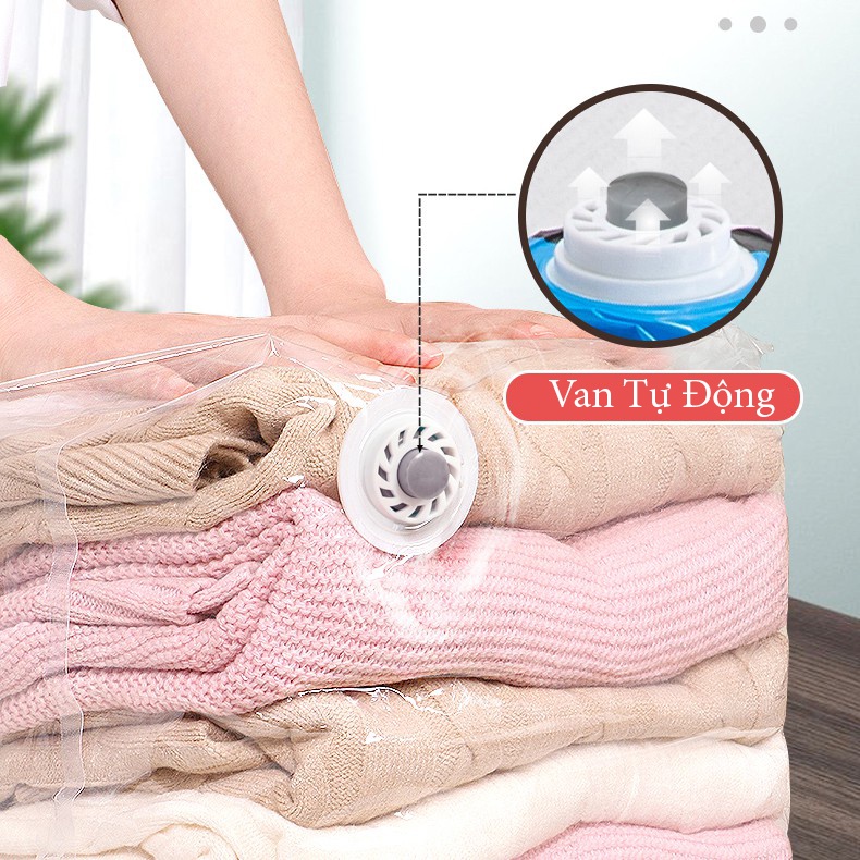 Túi Hút Chân Không Bảo Quản Chăn Màn Quần Áo Dùng Tay Nén Giúp Gọn Gọn Chống Ẩm Mốc