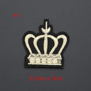 DIY Sew Iron On Patch Embroidered Crown Applique