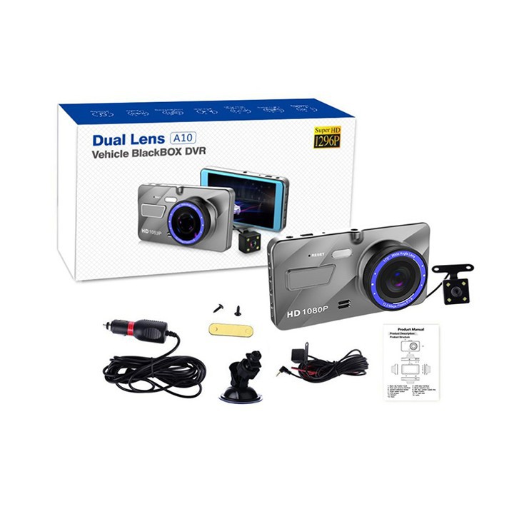 [TẶNG THẺ 32G] Camera hành trình ONTEK A10 FullHD Tiếng Việt 2 CAM ghi hình trước sau | WebRaoVat - webraovat.net.vn