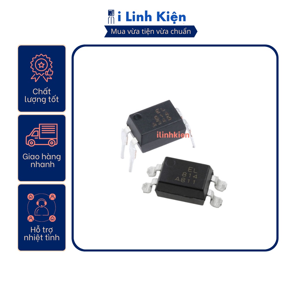 Ic quang EL814 DIP-4/SOP-4 chính hãng Everlight (thay thế cho PC814)