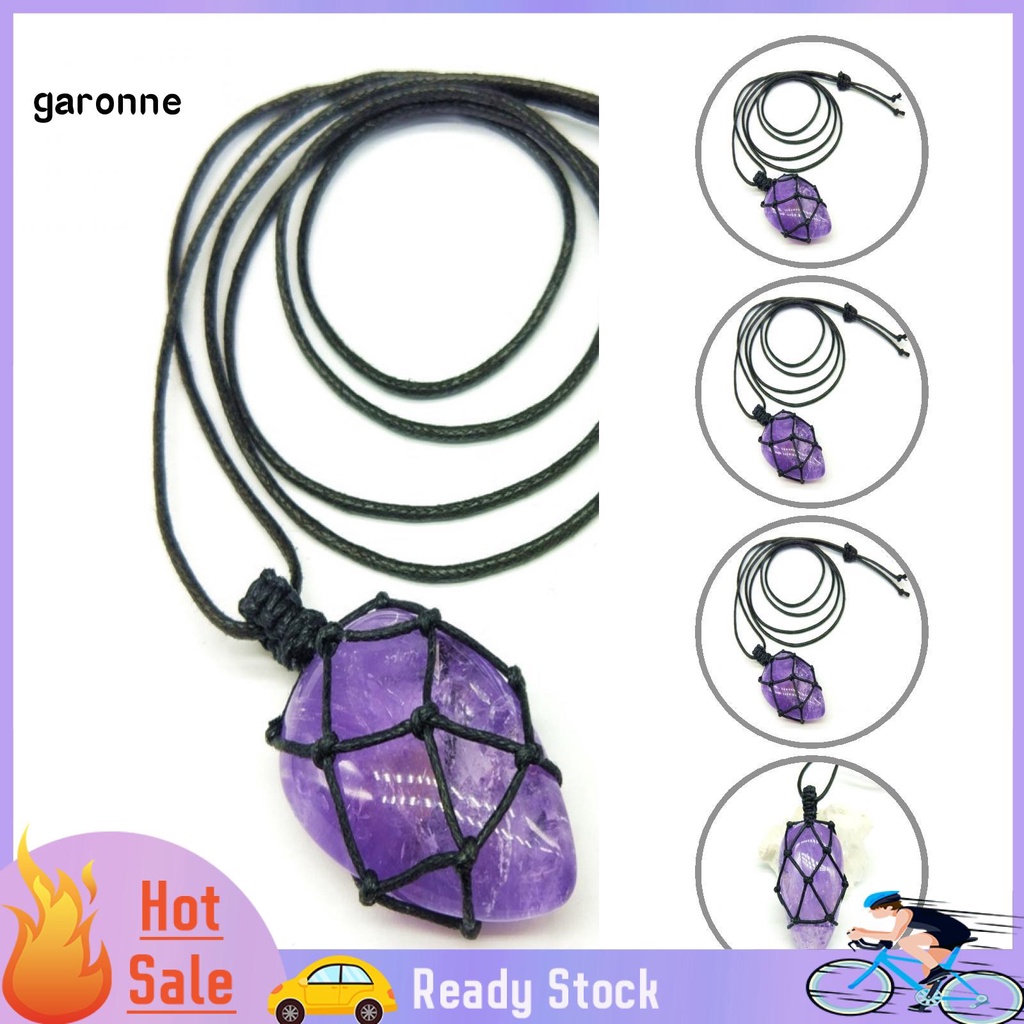 Vòng cổ Mặt Đá Thạch Anh Tím Nhân Tạo Hình Giọt Nước Thời Trang Cho Nữ