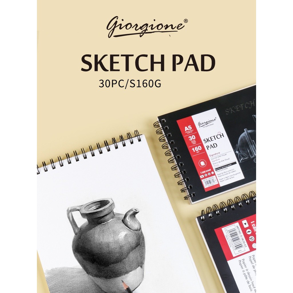 Sổ vẽ phác thảo ký họa Sketchbook Giorgione 160gsm (30 Tờ, Smooth)