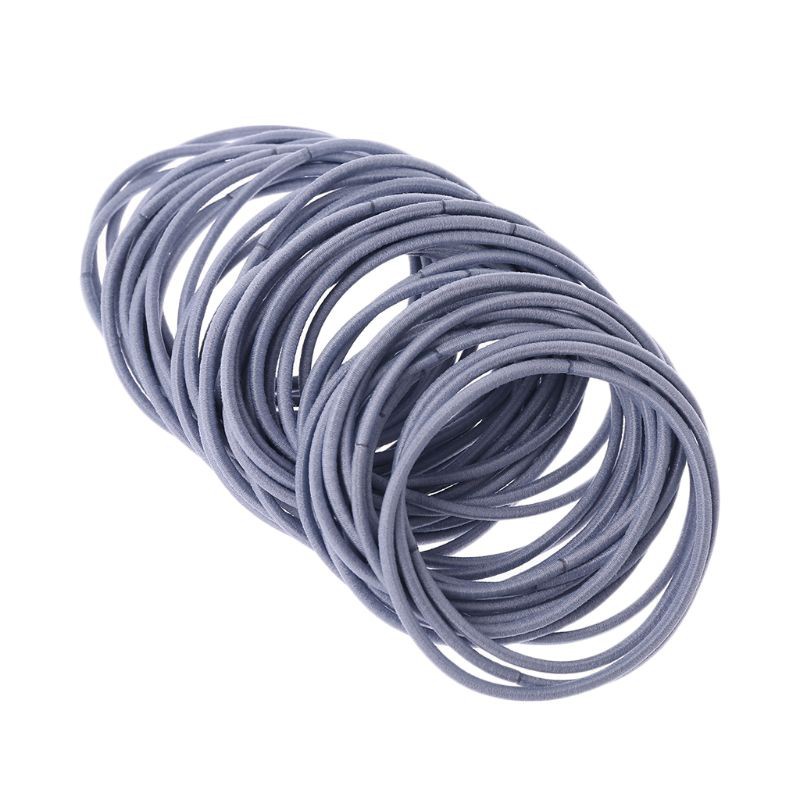 20/ 50/ 100 Dây thun buộc tóc 5cm màu trơn phong cách Hàn Quốc cho nữ