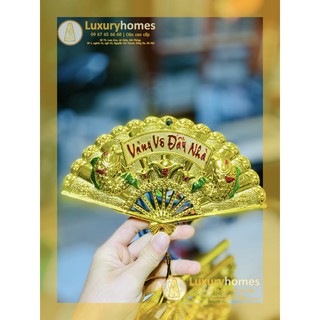 Quạt nhựa vàng trang trí oản thờ, oản tài lộc vật tư phụ kiện làm Oản, giỏ hoa quà | L U