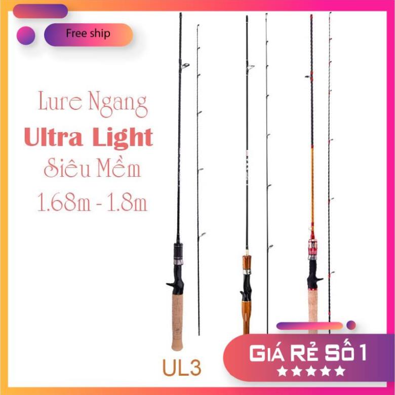 🐠 Cần câu lure ul ultralight siêu dẻo máy ngang 3 mẫu lựa chọn độ dài 1m68 và 1m8 chuyên câu suối 🐠