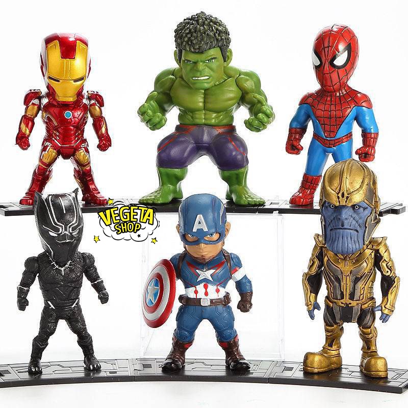 Mô hình Avengers Marvel - Hulk Iron Man Captain Spider Man Thanos Wakanda Black Panther - Siêu anh hùng - Cao 10~11cm