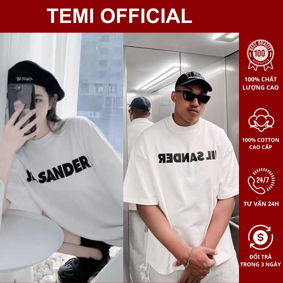 Áo thun tay lỡ Jil Sander, áo phông form rộng oversize nam nữ unisex, 100% cotton, phong cách Hàn Quốc, in local brand