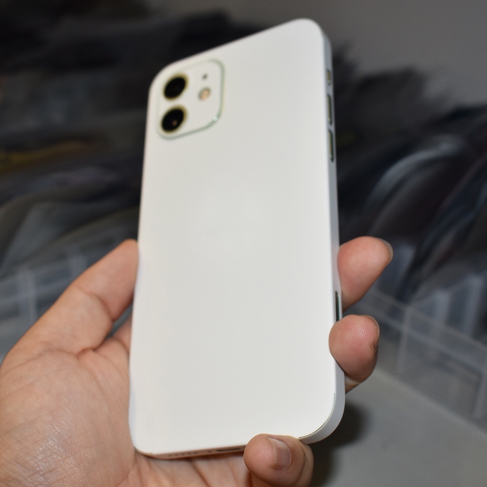 Nhãn Dán Màu Trắng Trơn Thời Trang Cho iPhone 6 6s X XR XS 7 8 Plus 11 12 13 14 Pro Max Mini SE2