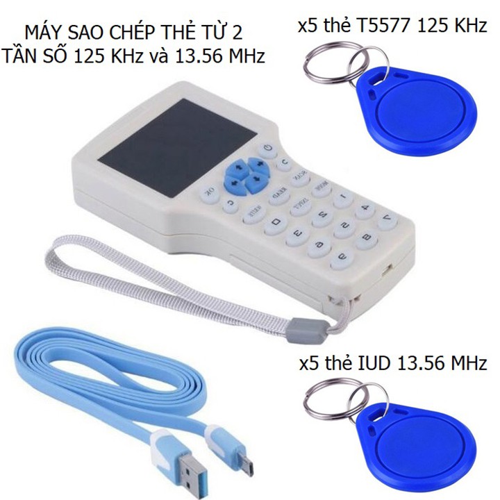 Thiết bị cầm tay sao chép thẻ từ hỗ trợ copy 2 loại thẻ Proxy và Mifare, copy thẻ 125 Khz (T5577) và 13.56 Mhz