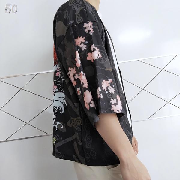Phong cách Trung Quốc retro Harajuku ulzzang áo choàng rồng cardigan nam giới hanfu road khoác kimono chống nắng Nh