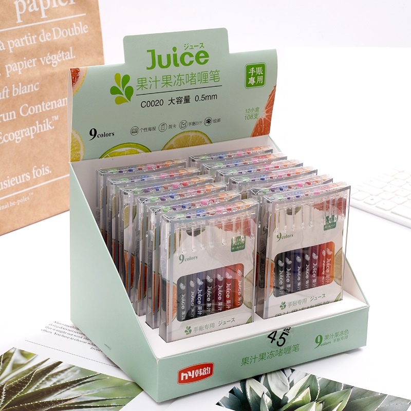 Set 9 Bút Mực Gel Dạ Quang DIY Nhiều Màu Sắc