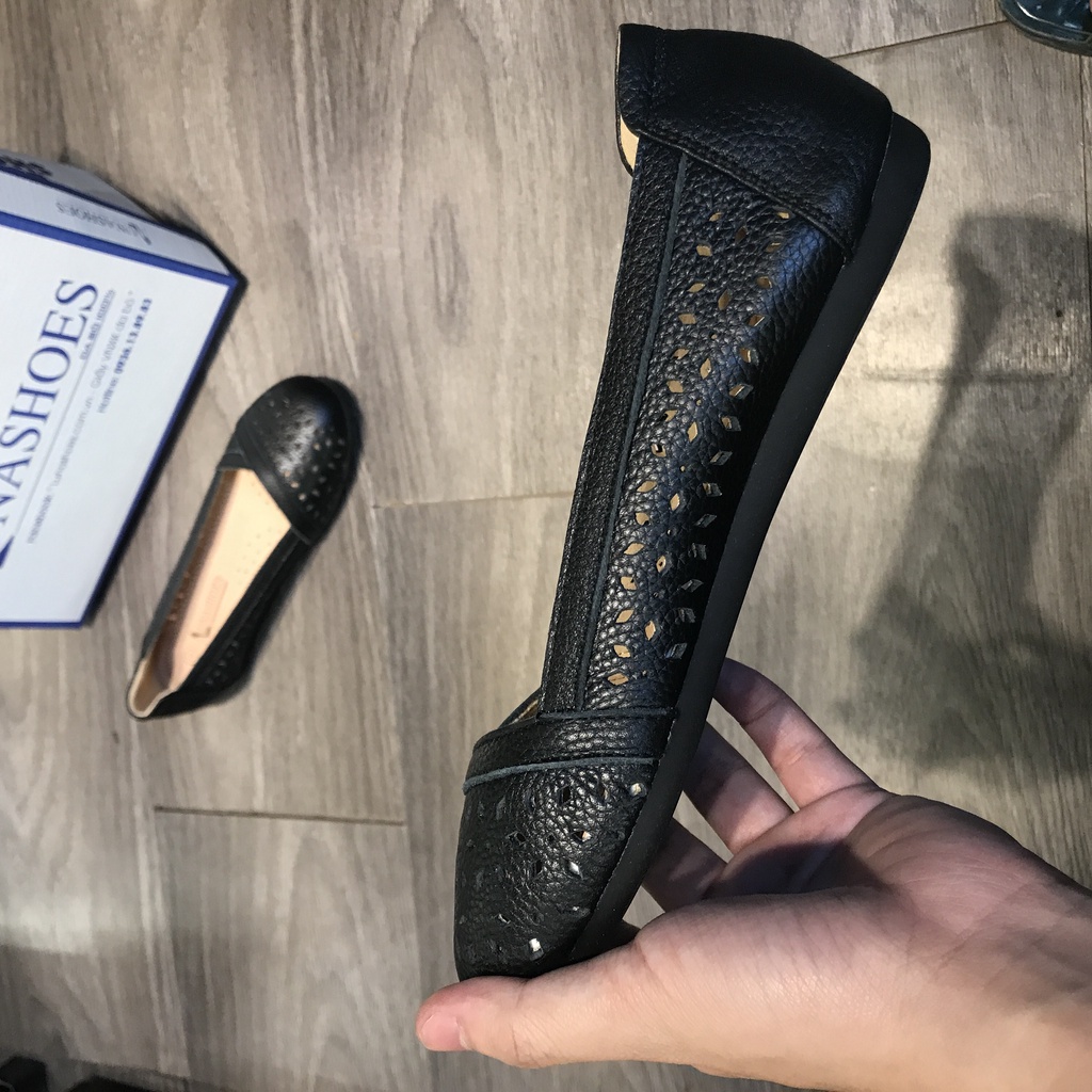 Giày bệt nữ công sở DA BÒ 100% LUNASHOES(1081) SẴN HÀNG FULLBOX giày trung niên nữ cho mẹ