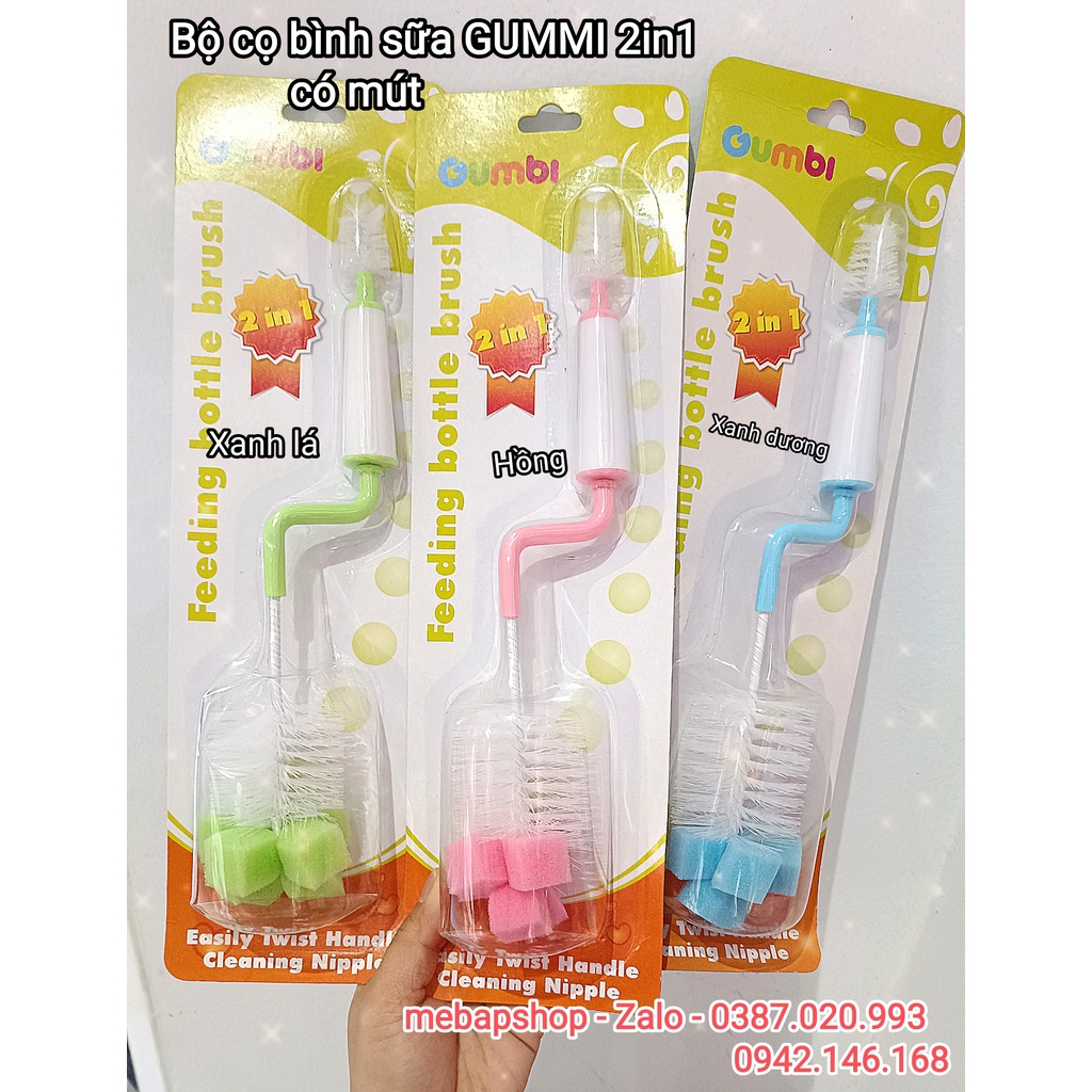 Cây cọ rửa bình sữa Gumbi 2 chi tiết