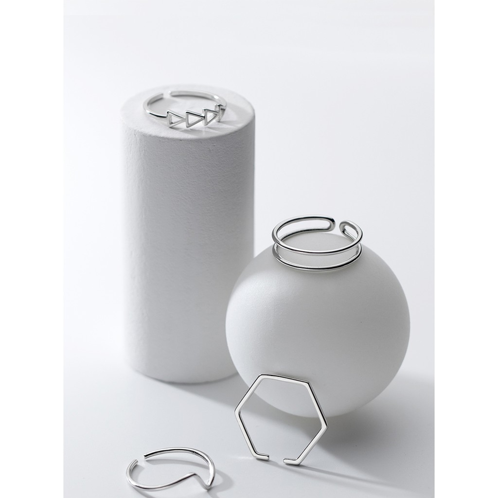 Set Nhẫn Bạc S925 Thanh Mảnh Freesize NLARJ7564. Nhẫn Bạc 925 20Silver