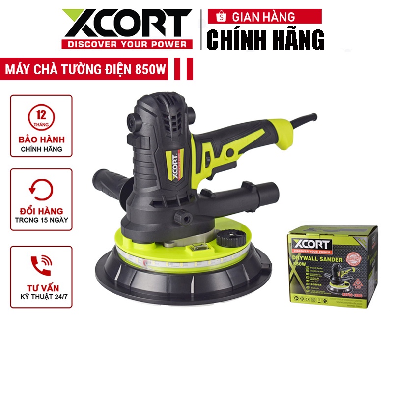 Máy chà nhám tường 850W XCORT Model XSF02-180S Kèm giấy nhám và phụ kiện