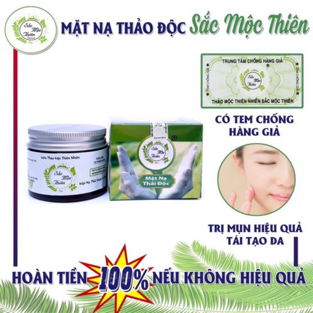 Mặt Nạ Thải Độc Sắc Mộc Thiên - Đẩy Mụn Ẩn Thải Độc Tố - Rút Ngắn Liệu Trình Tái Tạo | BigBuy360 - bigbuy360.vn