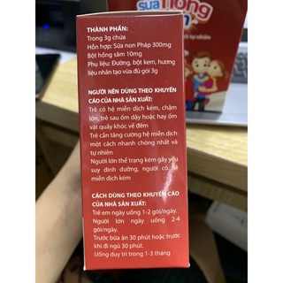 sữa hồng sâm ( sữa non pháp)