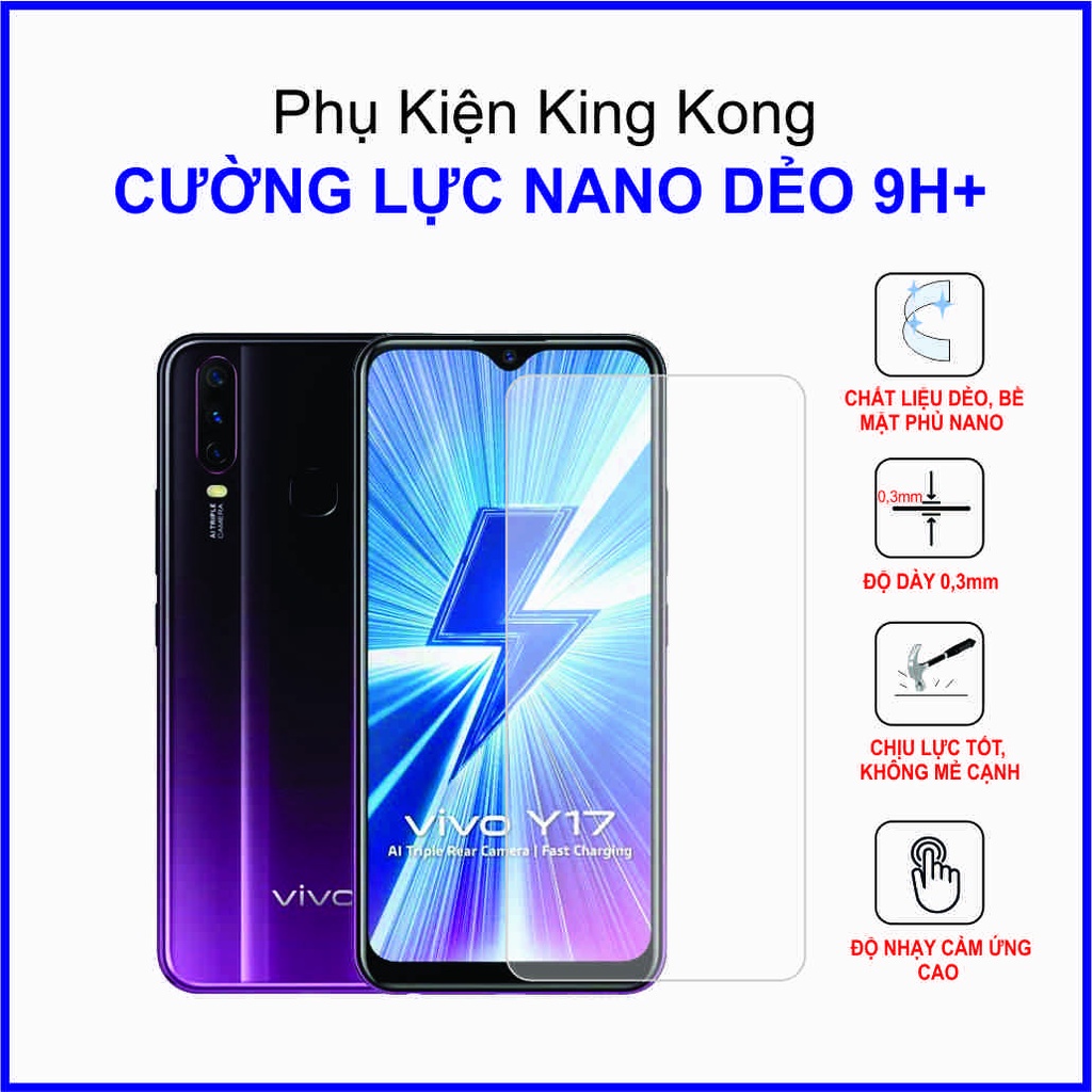 Dán cường lực Vivo Y17 ,  cường lực nano dẻo 9H+