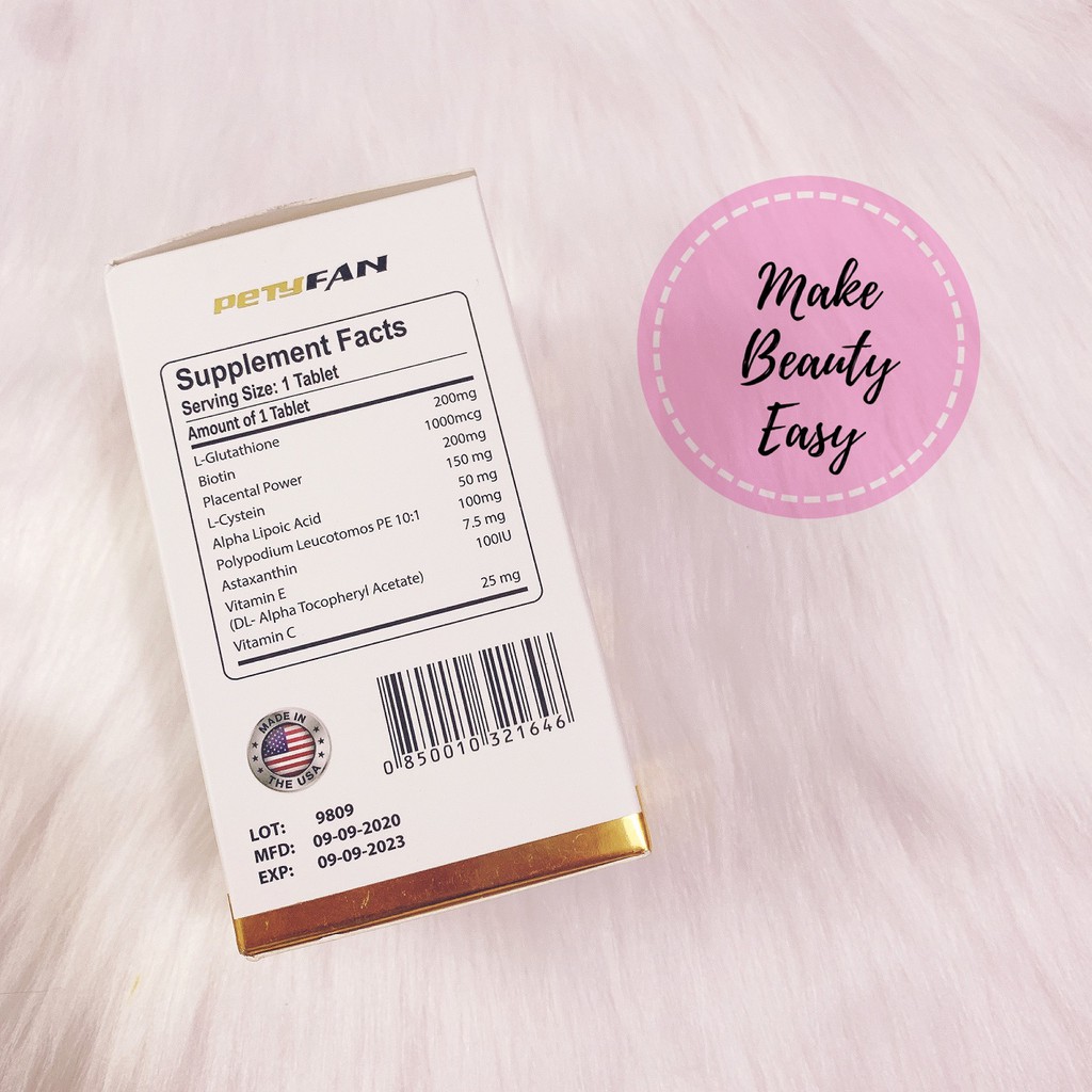 [HÀNG NHẬP KHẨU] Viên uống trắng da, giảm nám, chống nắng, chống lão hóa PETYFAN ID30 | BigBuy360 - bigbuy360.vn