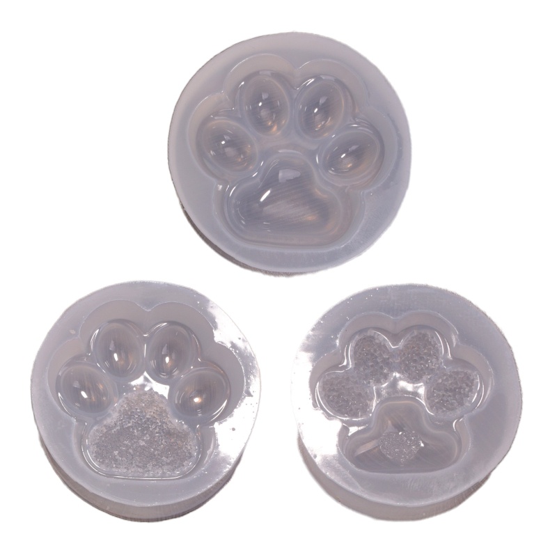 Khuôn làm móc khóa hình dấu chân mèo bằng resin epoxy tiện dụng