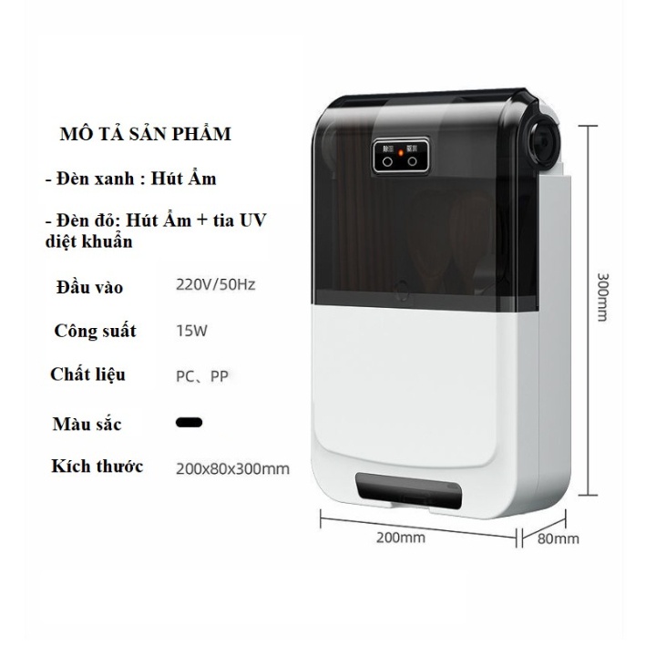 Máy Sấy Khô Đũa Thìa Khử Khuẩn, Diệt Nấm Mốc Bằng Tia UV Cao Cấp, Máy Sấy Diệt Khuẩn Đũa Thìa Treo Tường Tiện Lợi