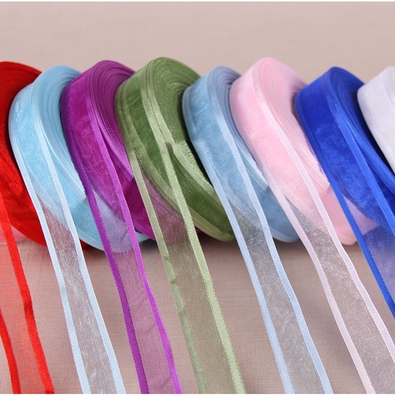 Ruy băng voan viền 2cm xinh dùng trang trí hộp bánh