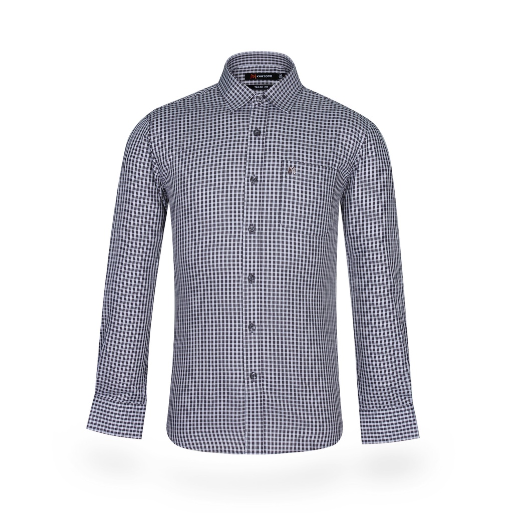 Áo sơ mi nam Khatoco dài tay kẻ caro mã A1MD360T1-CNCR038-2003-D