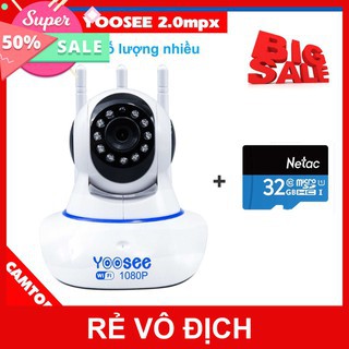 Camera yoosee 2.0mpx FHD xoay 360 độ - tặng kèm thẻ nhớ 32G Netac