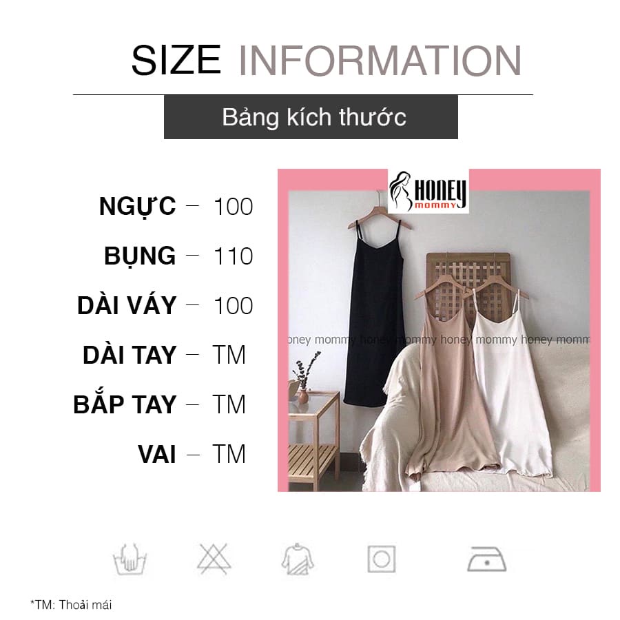 Váy Đầm 2 Dây Sát Nách Mặc Ở Nhà Mùa Hè Form Rộng Bầu Bí Bon Chen HD1605 Honey Mommy